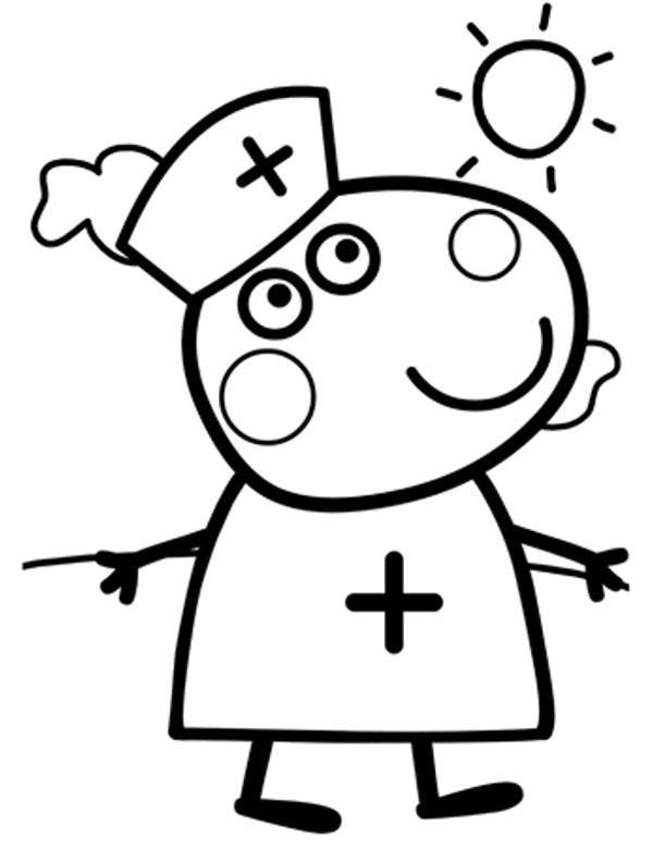 Online coloring book: Coloring page Suzy sheep as a doctor